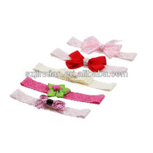 polyester pink small ribbon flower